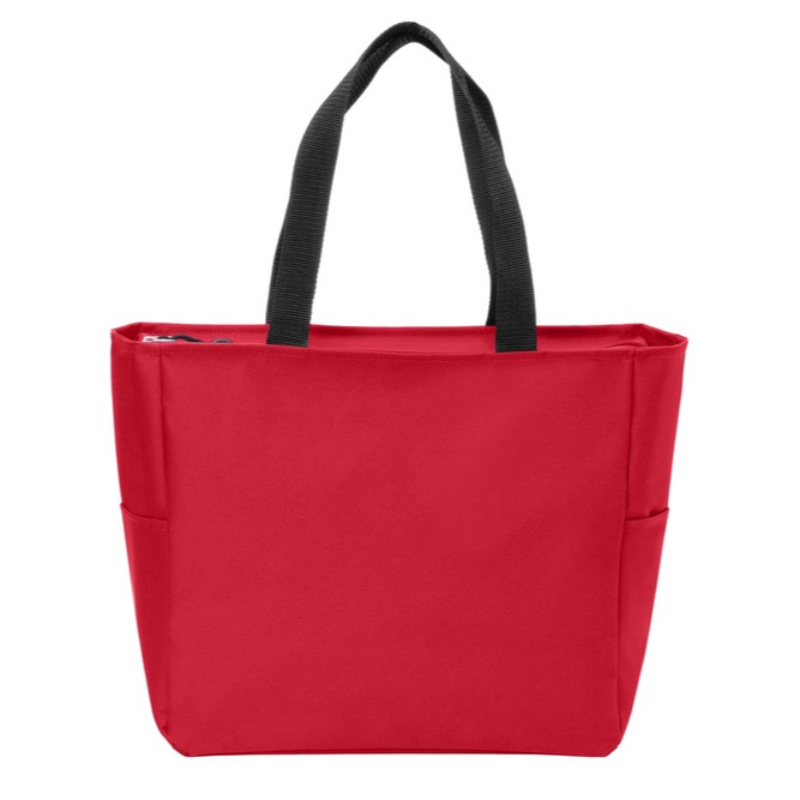 Port Authority Zip Tote (Chili Red/Black Text) Main Image